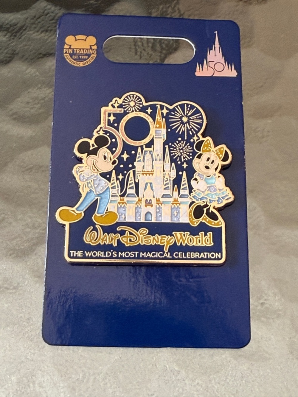 🎀 Disney World Brand New 50th Anniversary Mickey&Minnie Enamel Collectible Pin 🎀